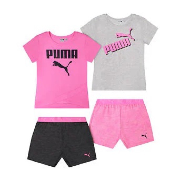 PUMA 4 Piece Short Set Shirt + Shorts Matching Active Set NWT 3/4 - Picture 11 of 11